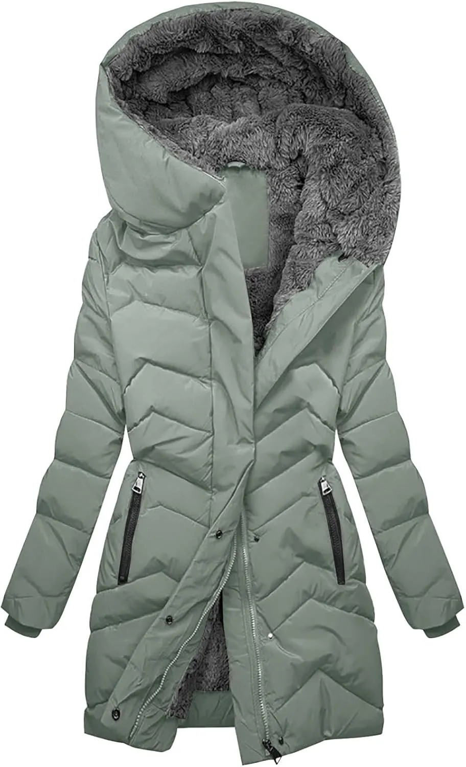 Winter Puffer Thicken Jackets for Women Waterproof Warm Maxi Coats down Jackets Faux Fur Parka with Hood down Coats