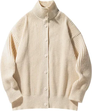 Winter Sweaters for Men Button Down Open Front Cardigan Plus Size Cardigan Sweater Lapel Knit Sweater Casual Sweaters