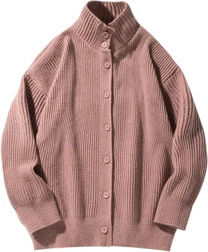 Winter Sweaters for Men Button Down Open Front Cardigan Plus Size Cardigan Sweater Lapel Knit Sweater Casual Sweaters