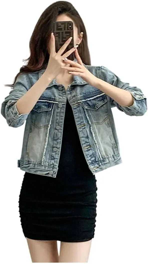 Women Denim Casual Long Sleeve Streetwear Outerwear Jeans Jackets