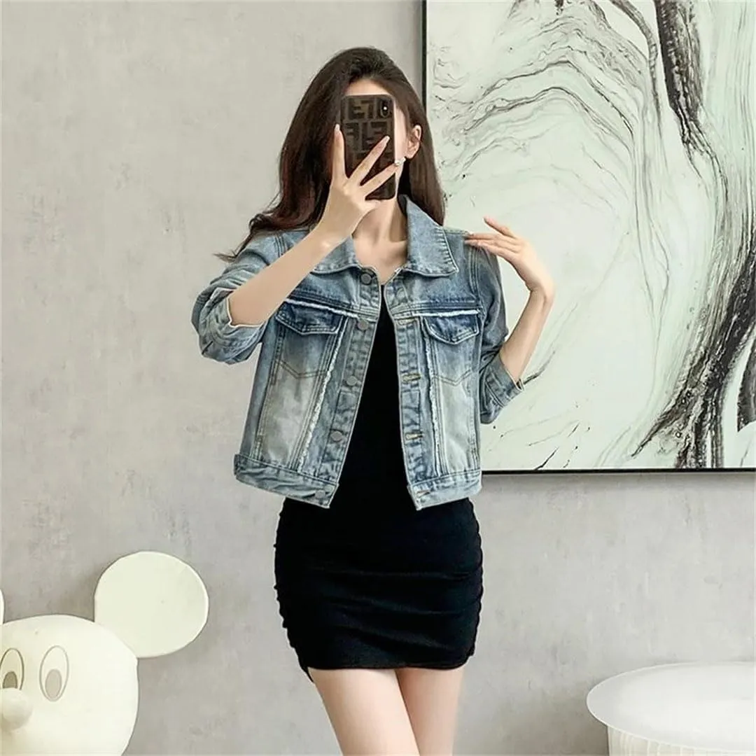 Women Denim Casual Long Sleeve Streetwear Outerwear Jeans Jackets