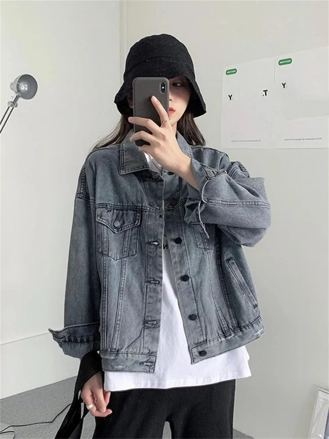 Women Denim Streetwear Lounge Wear Korean Style Outer Chic Jackets