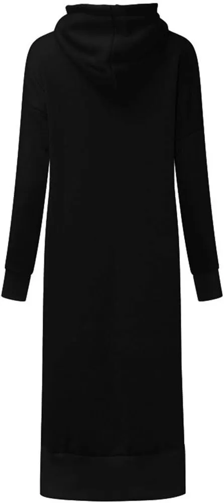 Women Hoodies Dress Hooded Sweatshirts Dress Casual Long Sleeve Tunic Dress Oversized Sweatshirt Pullover with Pocket