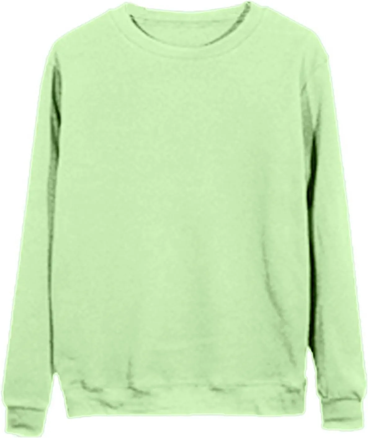 Women Long Sleeve Sweatshirt 2023 Solid Plain Crewneck Pullover Shirts Loose Fit Casual Classic Blouses Fall Fashion Tee Tops
