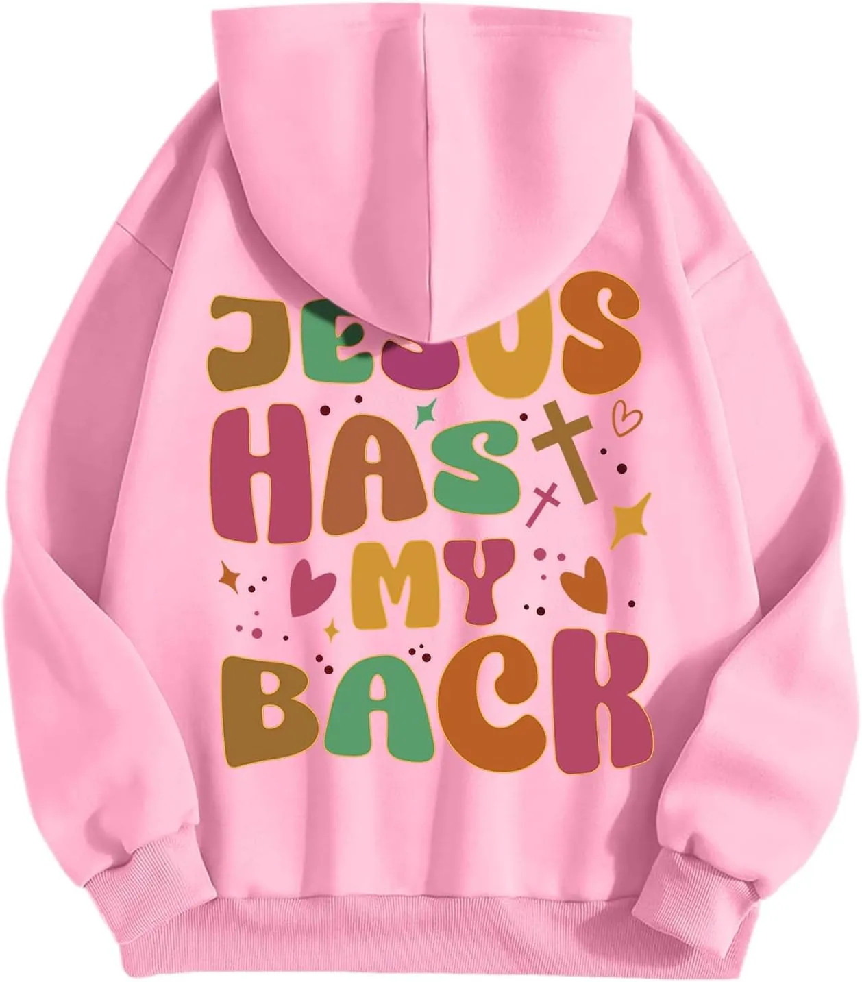 Women Oversize Letter Graphic Print Sweatshirt Crewneck Long Sleeve Loose Hooded Pullover Top with Pockets, 5X-Large