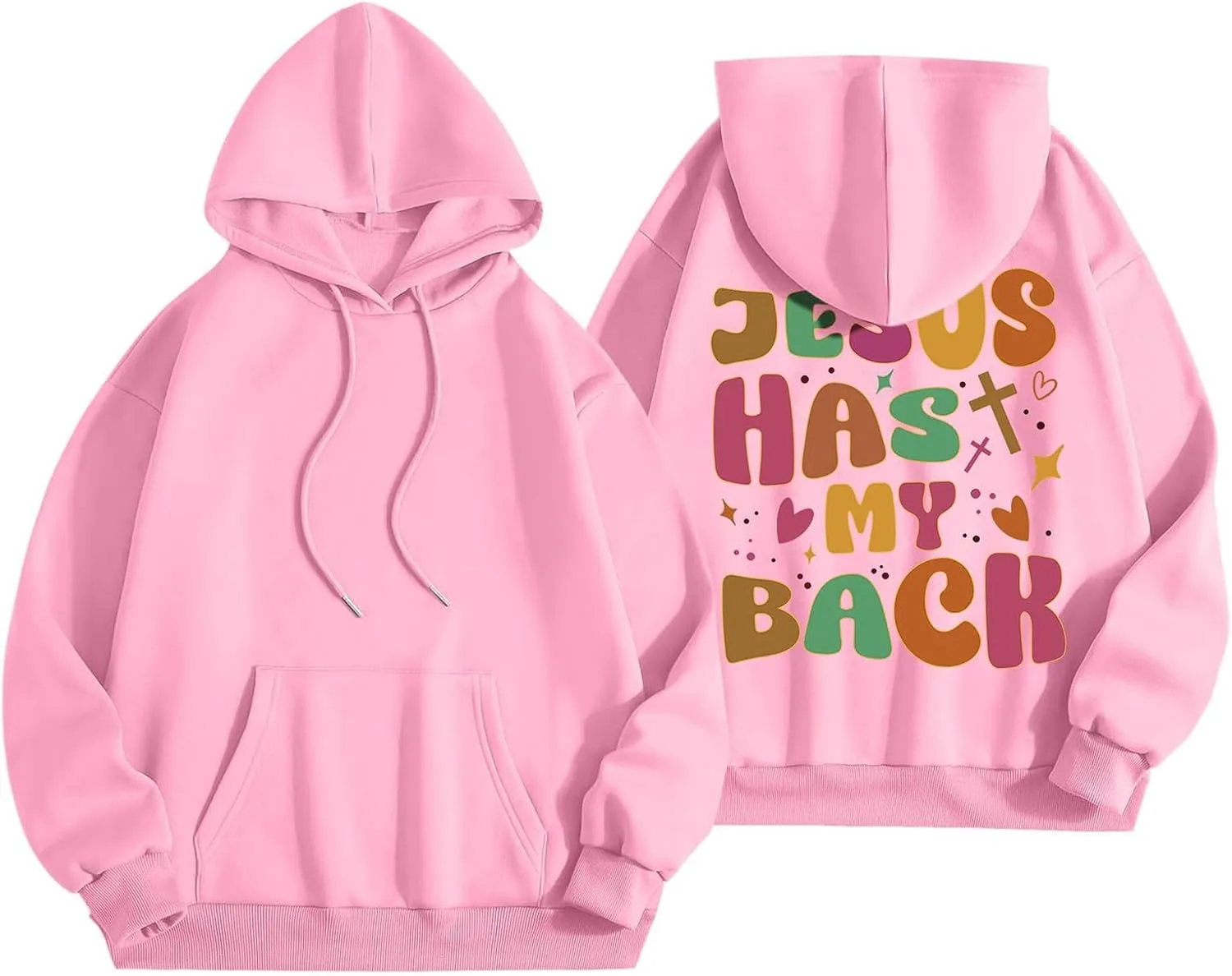 Women Oversize Letter Graphic Print Sweatshirt Crewneck Long Sleeve Loose Hooded Pullover Top with Pockets, 5X-Large