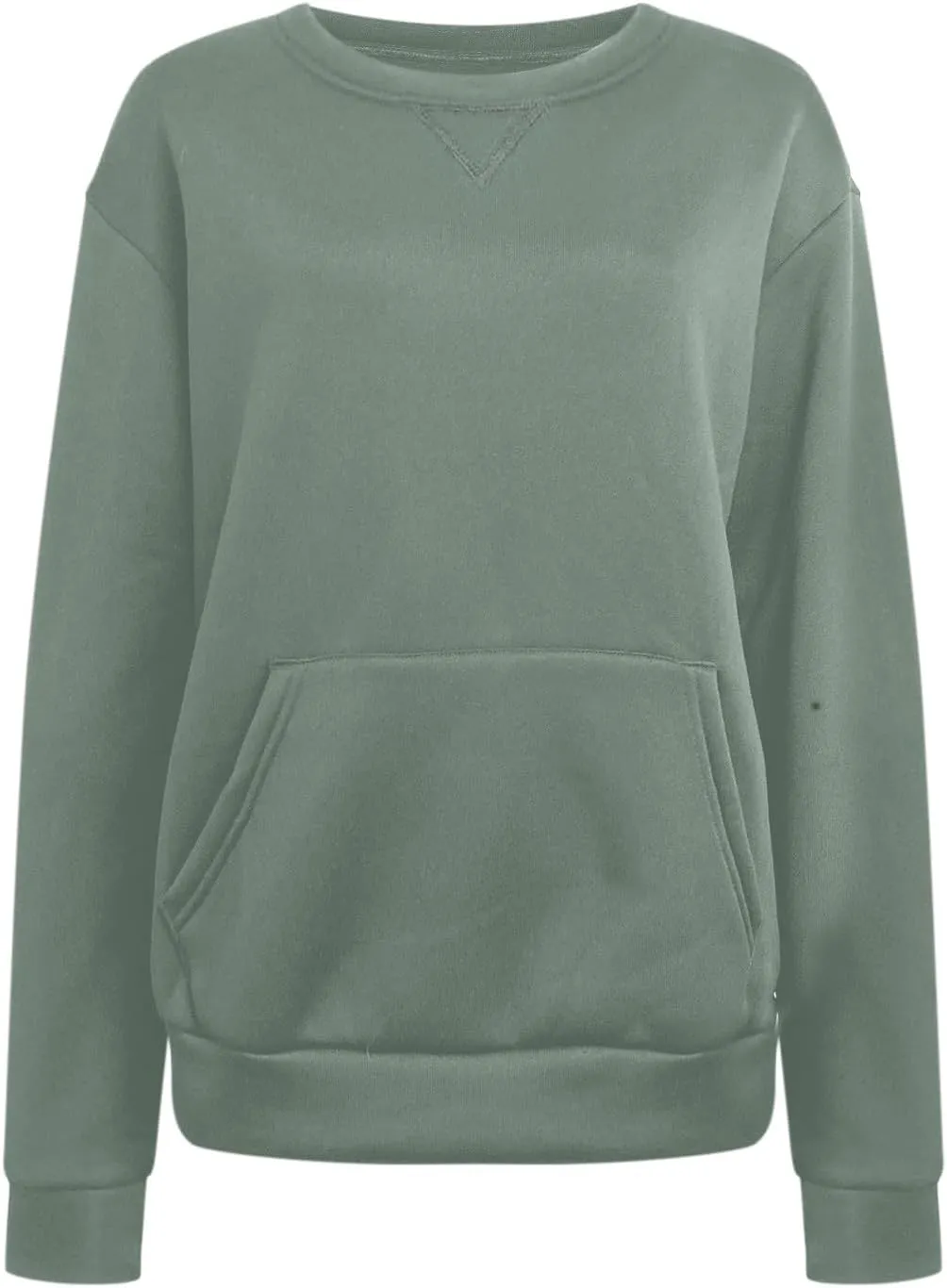 Women Solid Colors Crewneck Sweatshirts Long Sleeve Pullover Tops No Hood Cute Sweatshirt Comfort Sweaters 2024