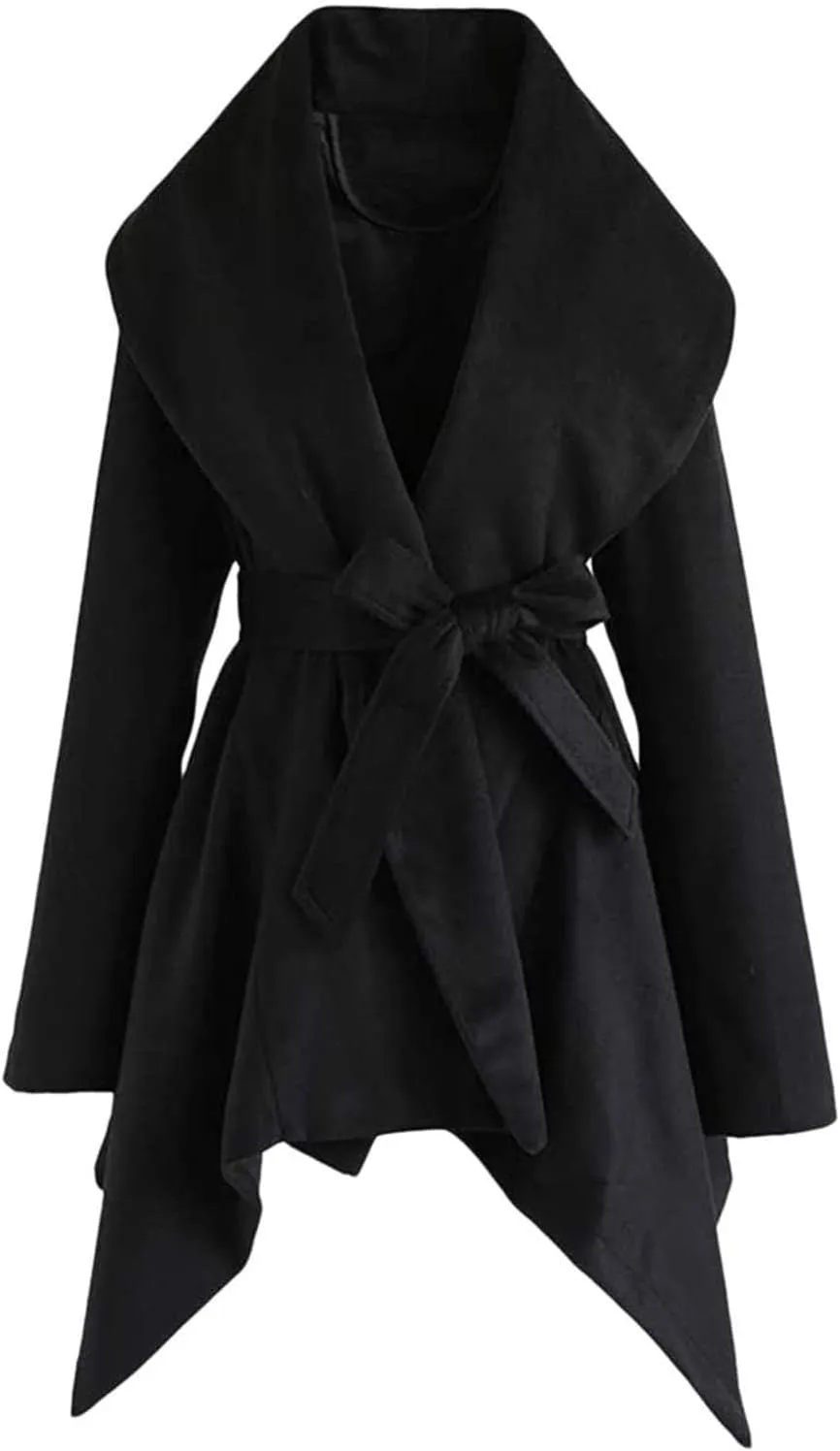 Women's 2023 Fall Trench Coat Elegant Lapel Slim Long Classic Overcoat Casual Loose Outerwear with Pockets