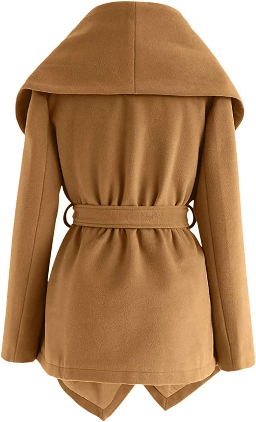 Women's 2023 Fall Trench Coat Elegant Lapel Slim Long Classic Overcoat Casual Loose Outerwear with Pockets