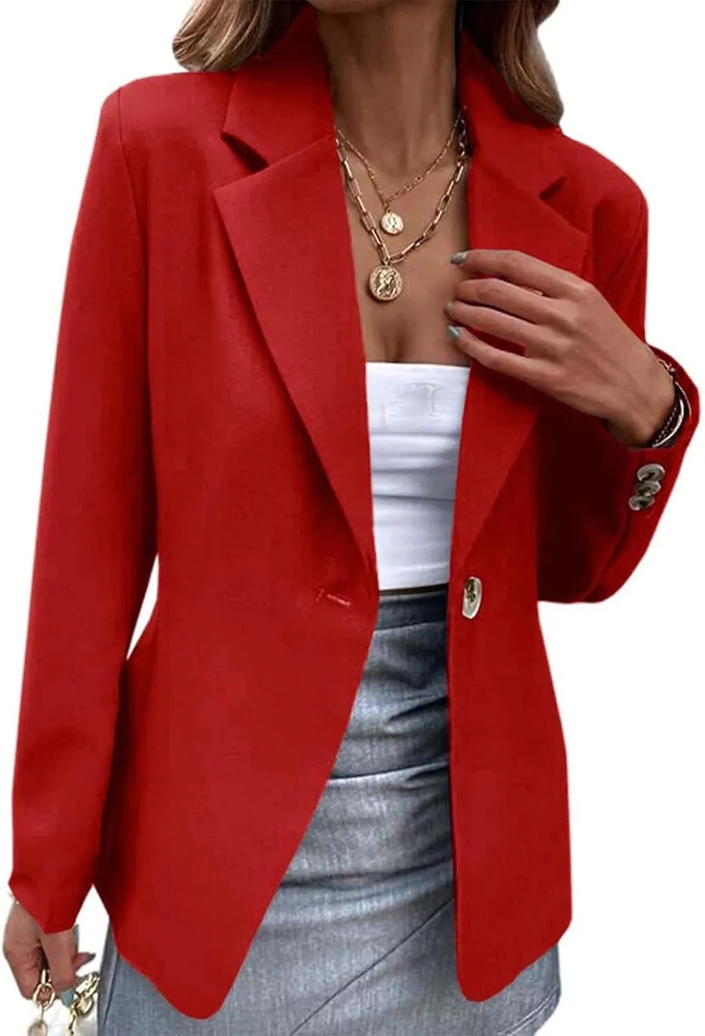 Womens Blazers Casual Lightweight Open Front Cardigan Suit Business Lapel Long Sleeve Work Office Blazer