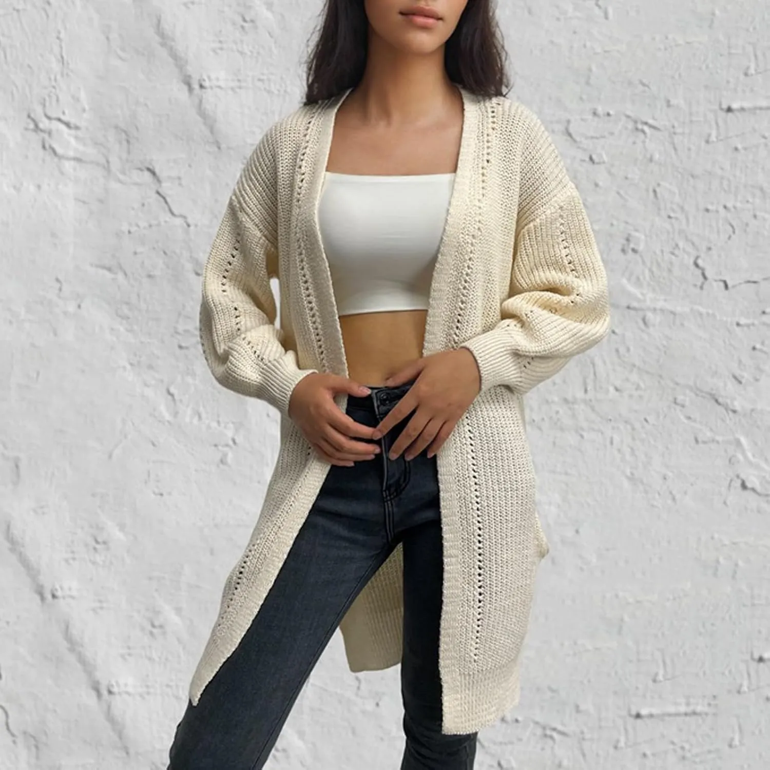Women's Cardigan Sweater Long Sleeve Oversized Knit Cardigans Women's 2024 Fall Winter Lightweight Soft Outerwear
