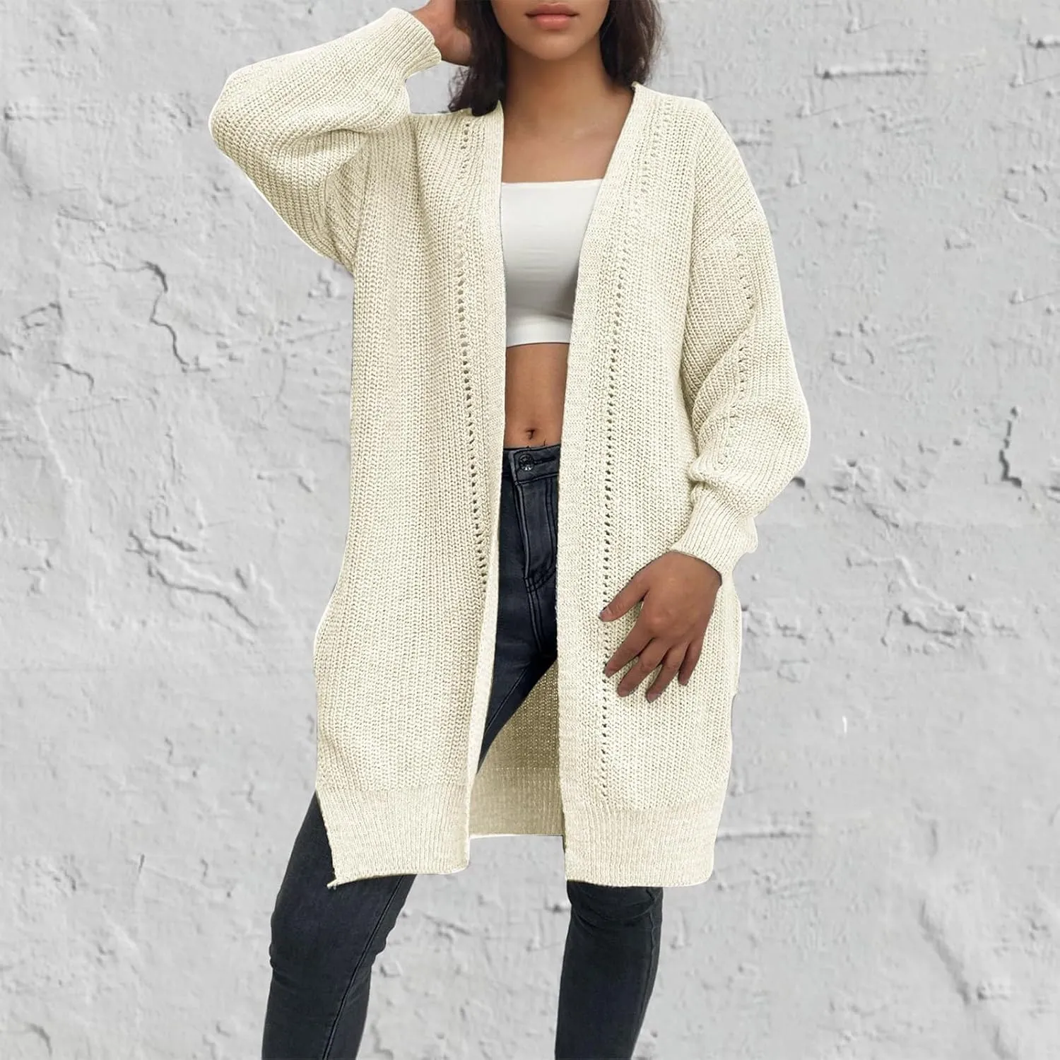 Women's Cardigan Sweater Long Sleeve Oversized Knit Cardigans Women's 2024 Fall Winter Lightweight Soft Outerwear