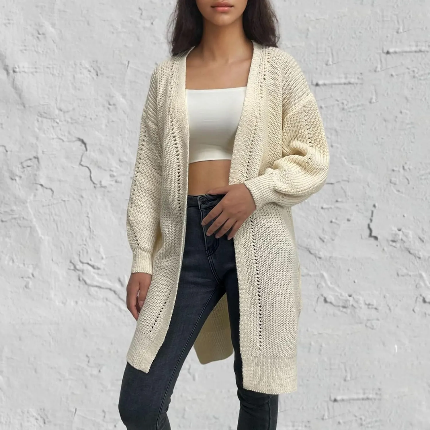Women's Cardigan Sweater Long Sleeve Oversized Knit Cardigans Women's 2024 Fall Winter Lightweight Soft Outerwear