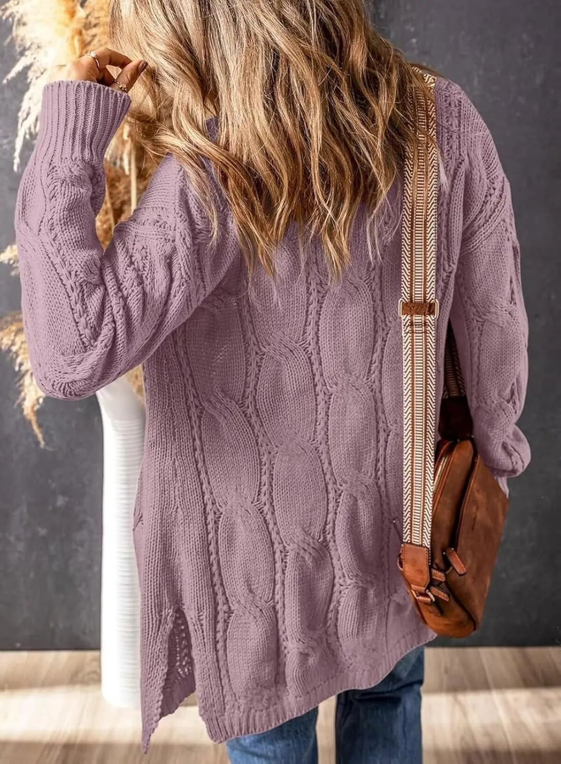 Women's Cardigan Sweaters Open Front Knitted Long Cardigans 2024 Fall Fashion Oversized Casual Sweater with Pockets