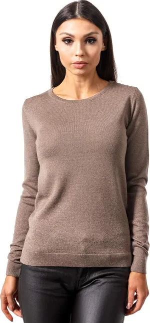 Women's Cashmere Soft Merino Wool Sweater Crew Neck Pullover Top