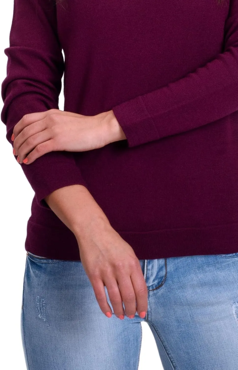 Women's Cashmere Soft Merino Wool Sweater Crew Neck Pullover Top