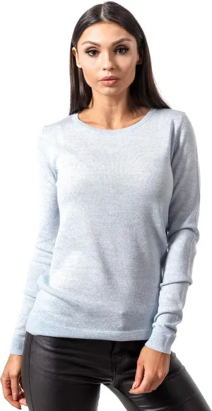 Women's Cashmere Soft Merino Wool Sweater Crew Neck Pullover Top