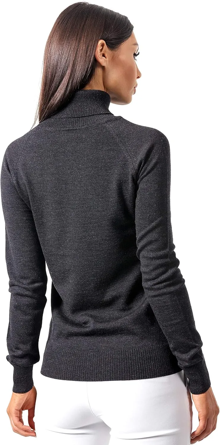Women's Cashmere Soft Merino Wool Turtleneck 310gr Sweater Pullover Top