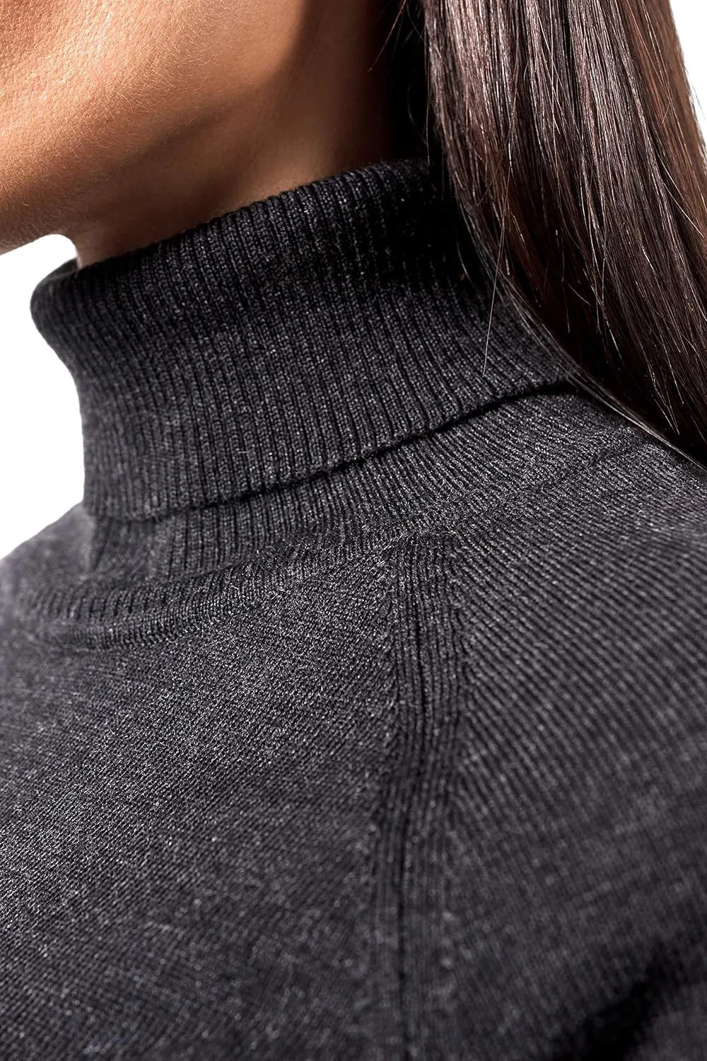 Women's Cashmere Soft Merino Wool Turtleneck 310gr Sweater Pullover Top