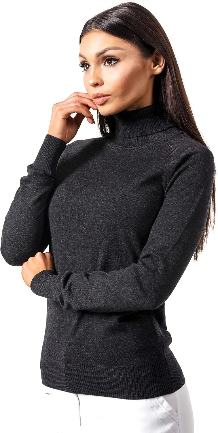 Women's Cashmere Soft Merino Wool Turtleneck 310gr Sweater Pullover Top