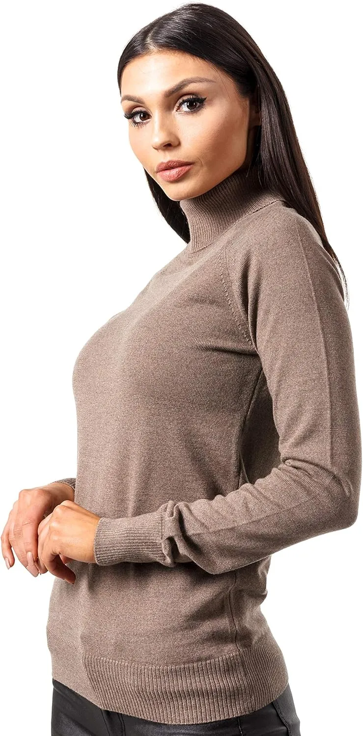 Women's Cashmere Soft Merino Wool Turtleneck 310gr Sweater Pullover Top