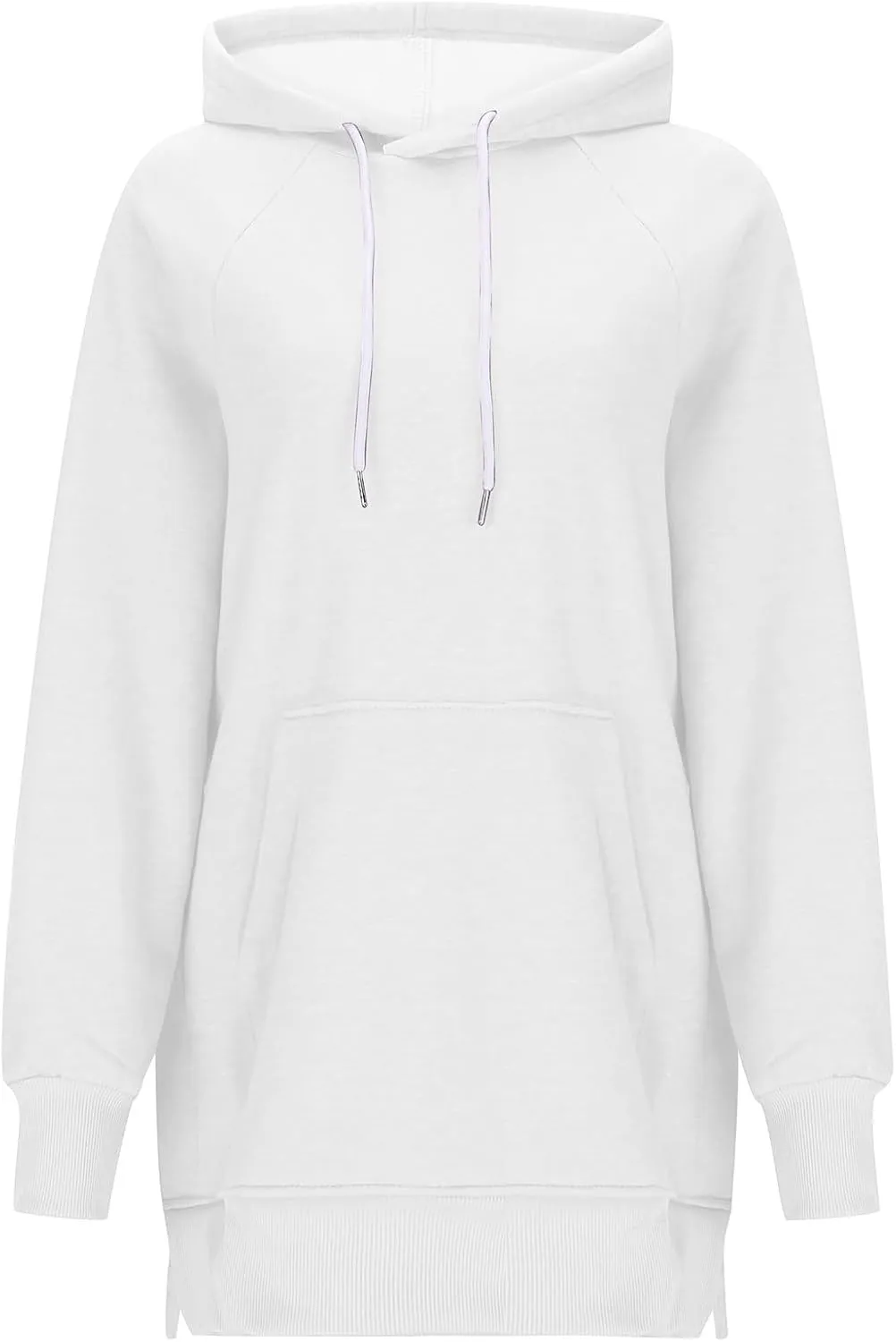 Women's Casual Long Hoodies Oversized Thick Fleece Hooded Sweatshirt Pullover Side Split High Low Hem Tops