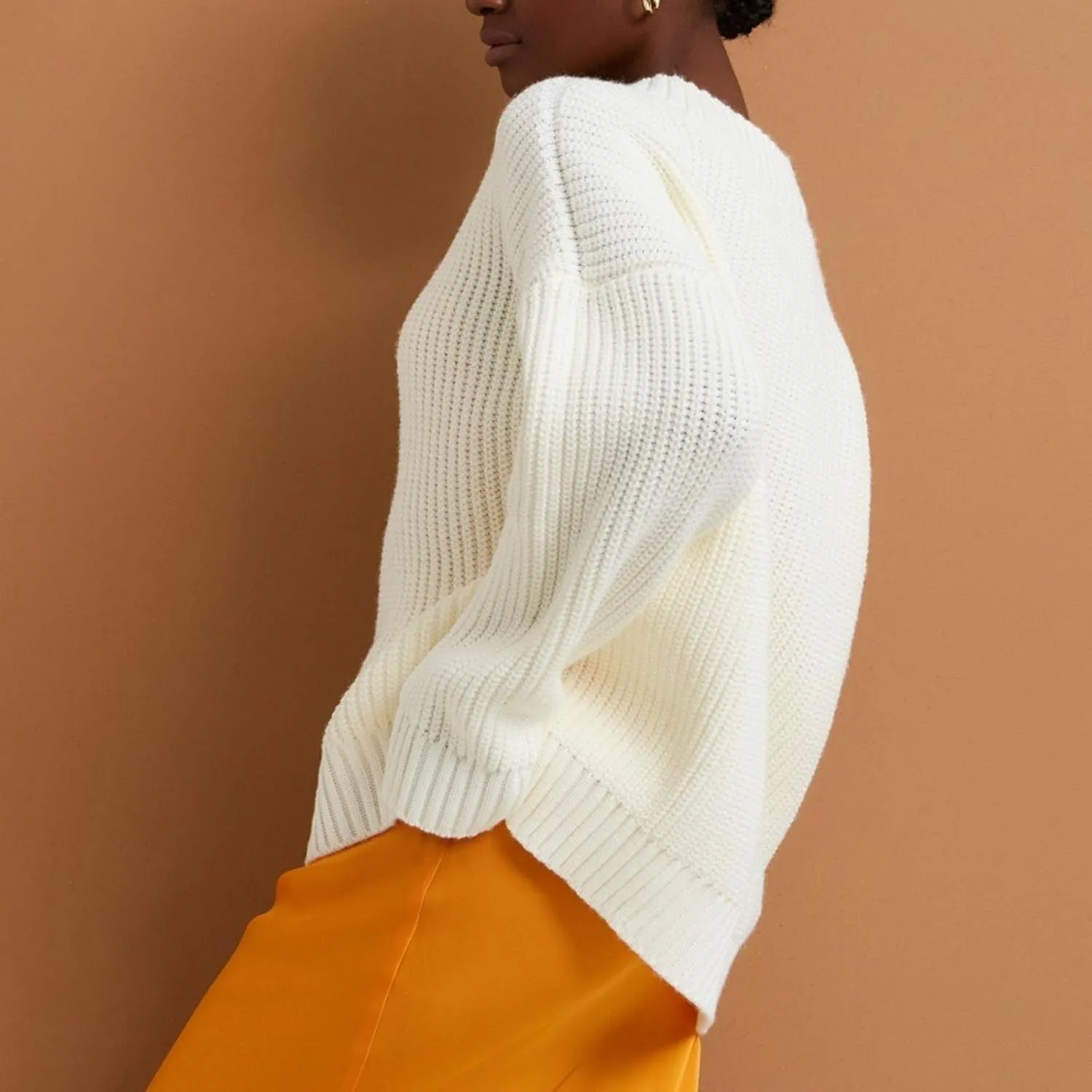 Womens Chunky Sweaters Fall 2024 Fashion V Neck Long Sleeve Knitted Sweaters Pullover Tops Soft Cozy Comfy Knitwear