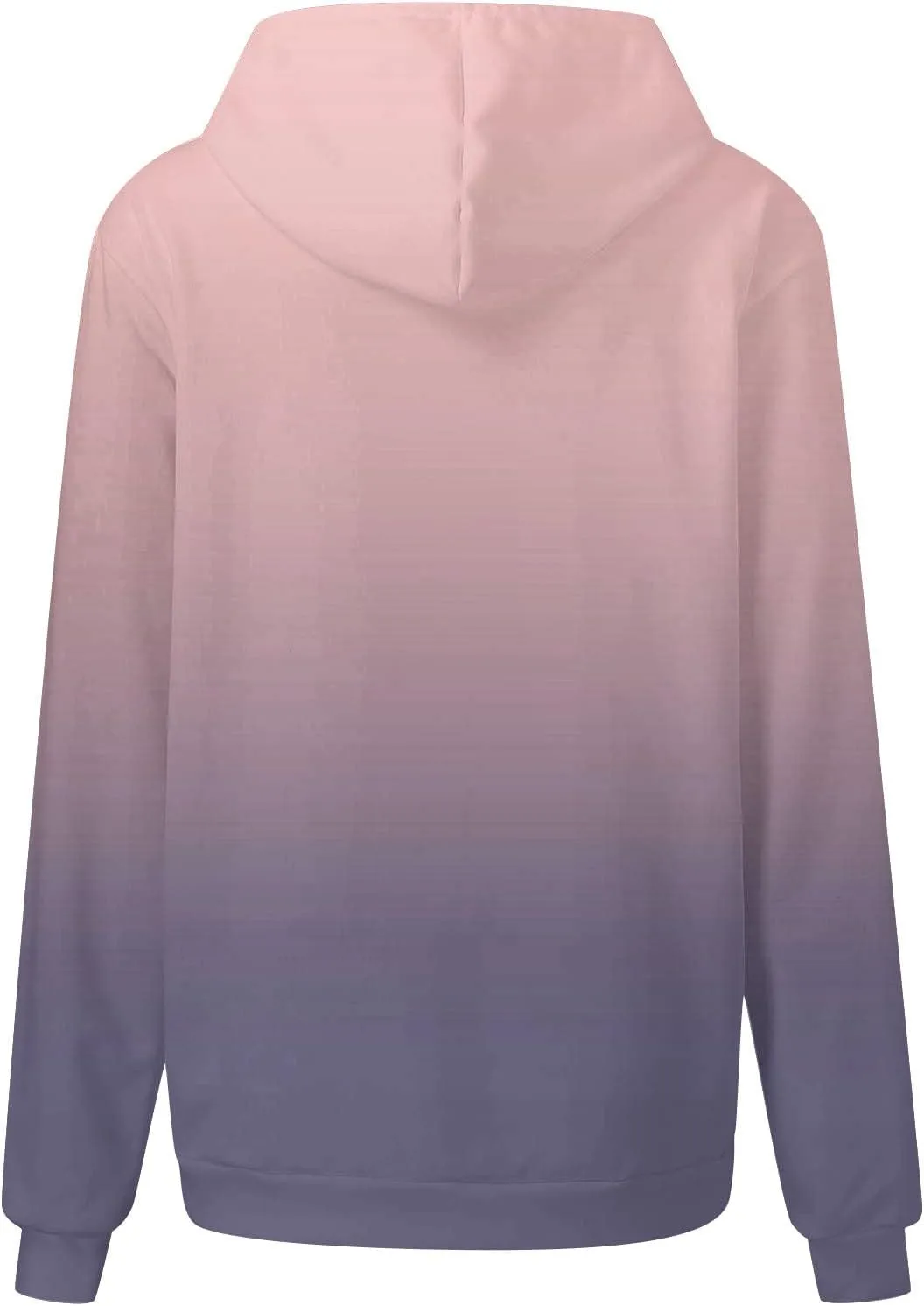Womens Cute Sweatshirt Gradient Print Long Sleeve Drawstring Hoodies Pullover Oversized Y2K Tops Fashion Clothes with Pocket