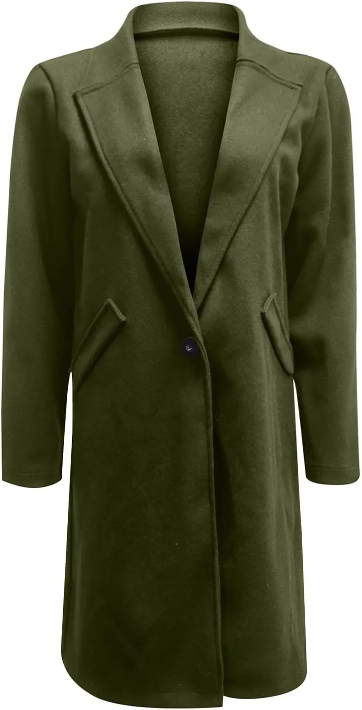 Womens Fall Fashion 2024 Open Front Coatigan Sweater Long Sleeve Casual Knit Lapel Cardigan Coat with Pockets