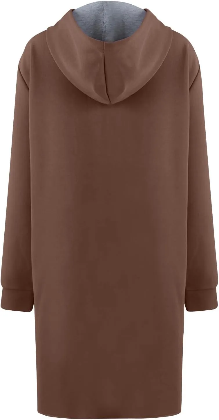 Womens Fall Fashion 2024 Oversized Dressy Cardigans Long Lightweight Coat Fall Sweater Jacket Outerwear with Pockets