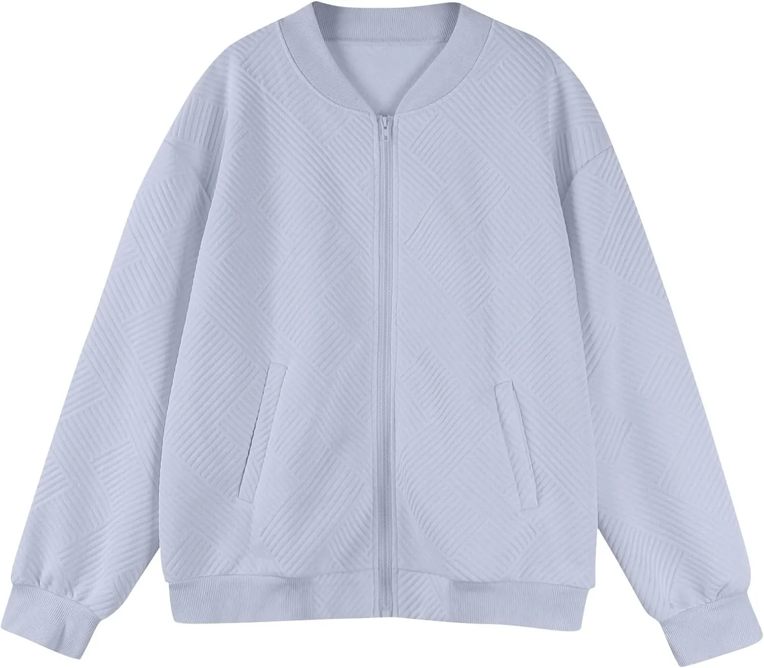 Womens Fashion 2024 Long Sleeve Zip Up Cardigan Sweatshirts Casual Cropped Pullover Jackets With Pockets