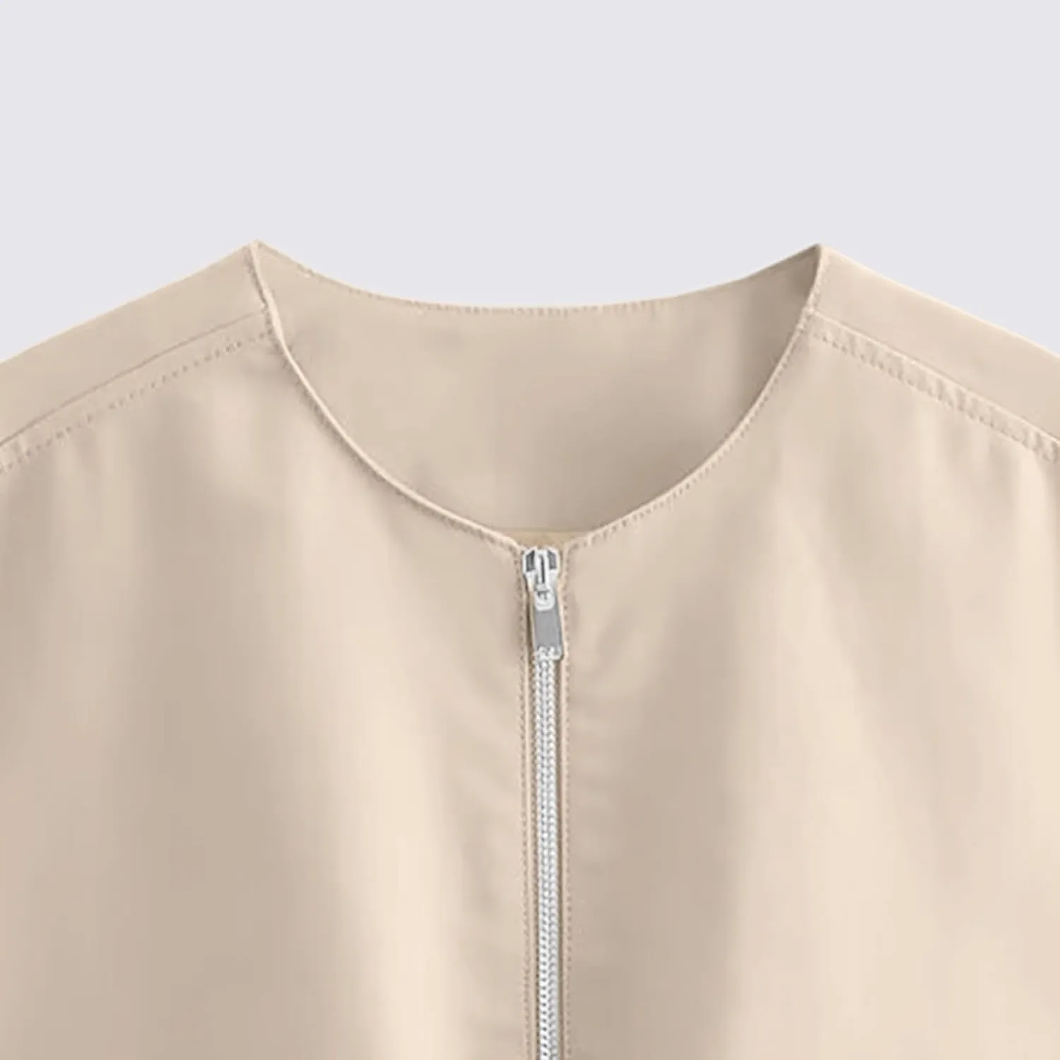 Womens Fashion Sleeveless Sweatshirt Casual Full Zip Pocket Pullover Tops Loose Lightweight Open Front Cardigan Coat