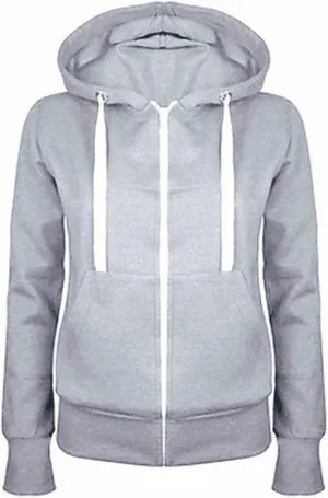 Womens Fleece Hoodies Long Sleeve Drawstring Sweatshirts Full Zip Up Sweater Hooded Jackets Coat with Pocket
