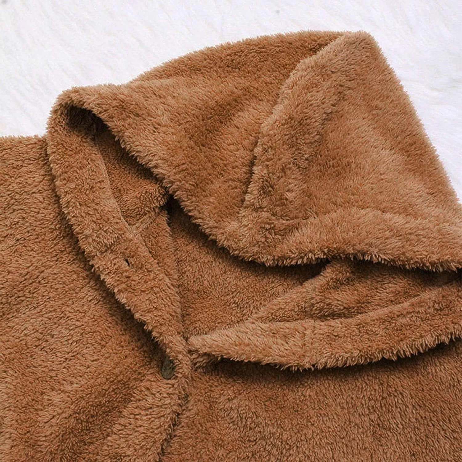 Womens Fleece Jacket 2024 Fall Winter Long Sleeve Button Sherpa Coats Cardigans Hood Fuzzy Outerwear with Pockets