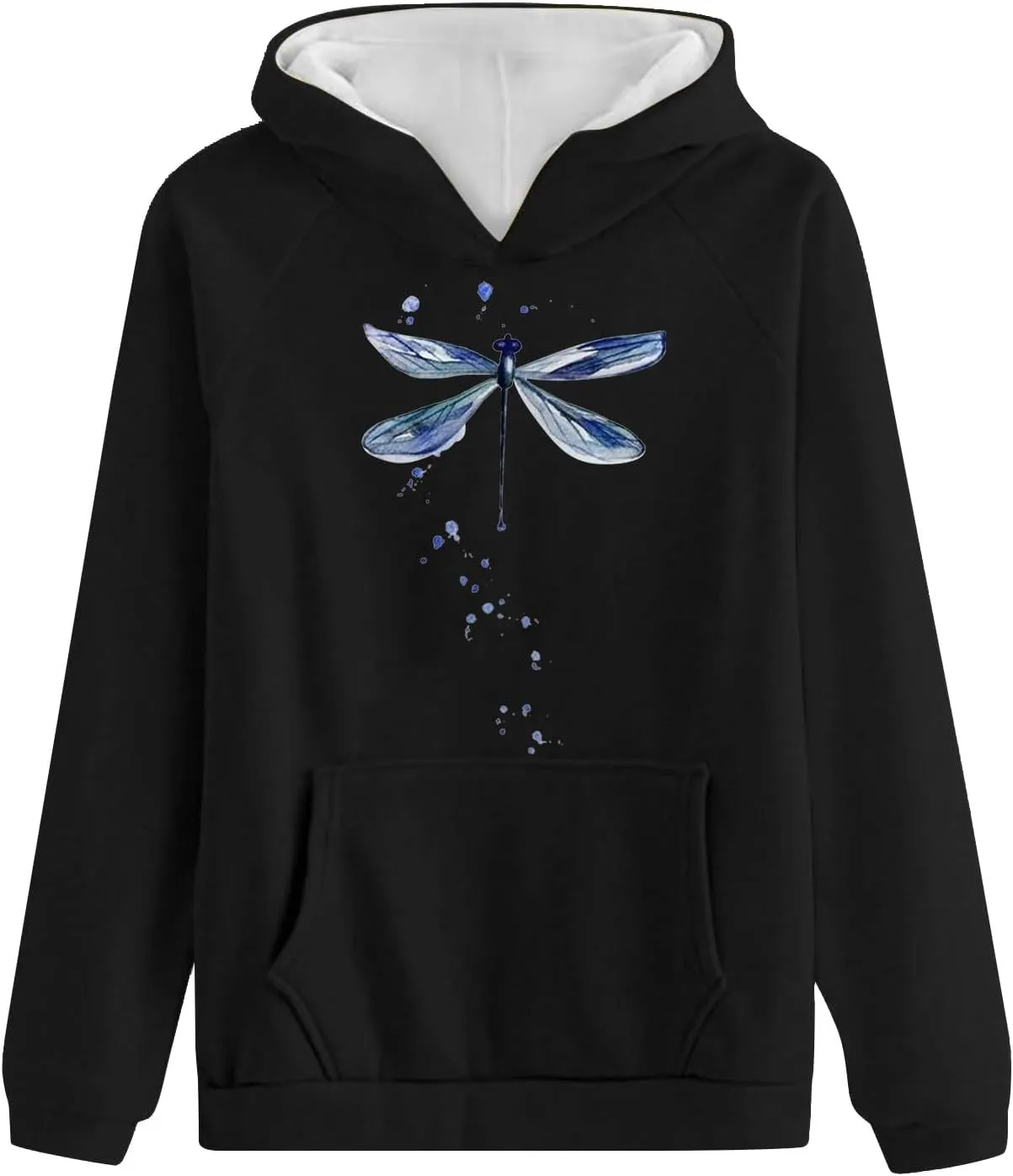 Women's Graphic Sweatshirts with Hood Funny Print Pocket Hoodies Oversized Long Sleeve Cute Sweater Workout Tops Fall