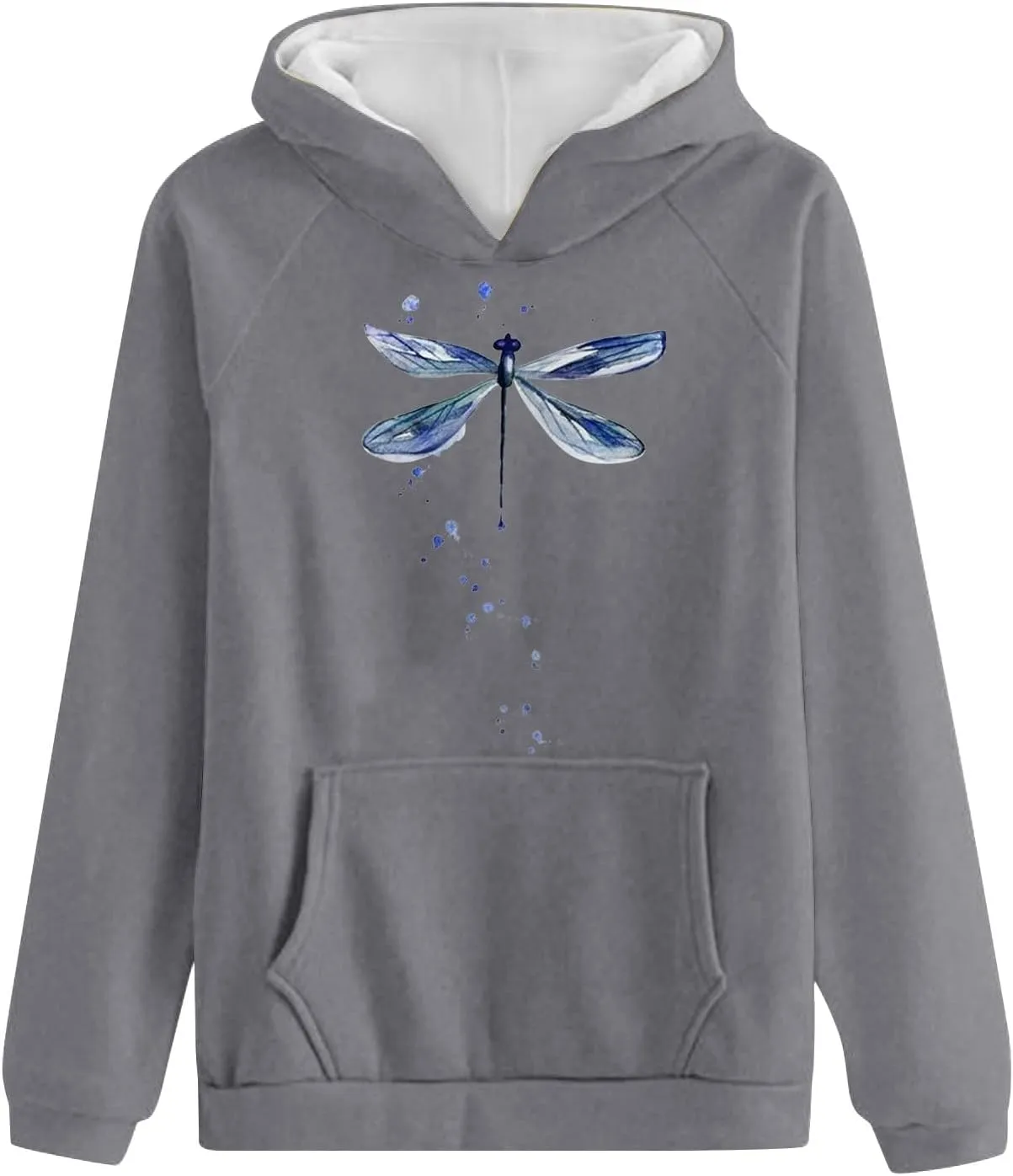 Women's Graphic Sweatshirts with Hood Funny Print Pocket Hoodies Oversized Long Sleeve Cute Sweater Workout Tops Fall