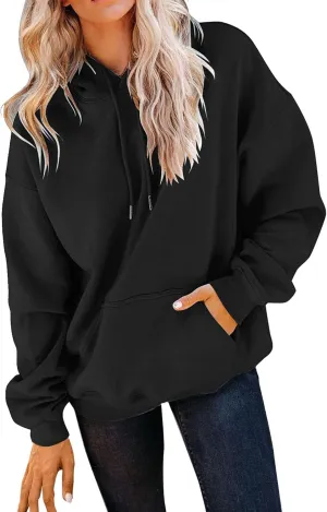Womens Hoodies Casual Long Sleeve Drawstring Women's Casual Pocket Hoodie Long Sleeve Fashion Rope Pullover Hoodie