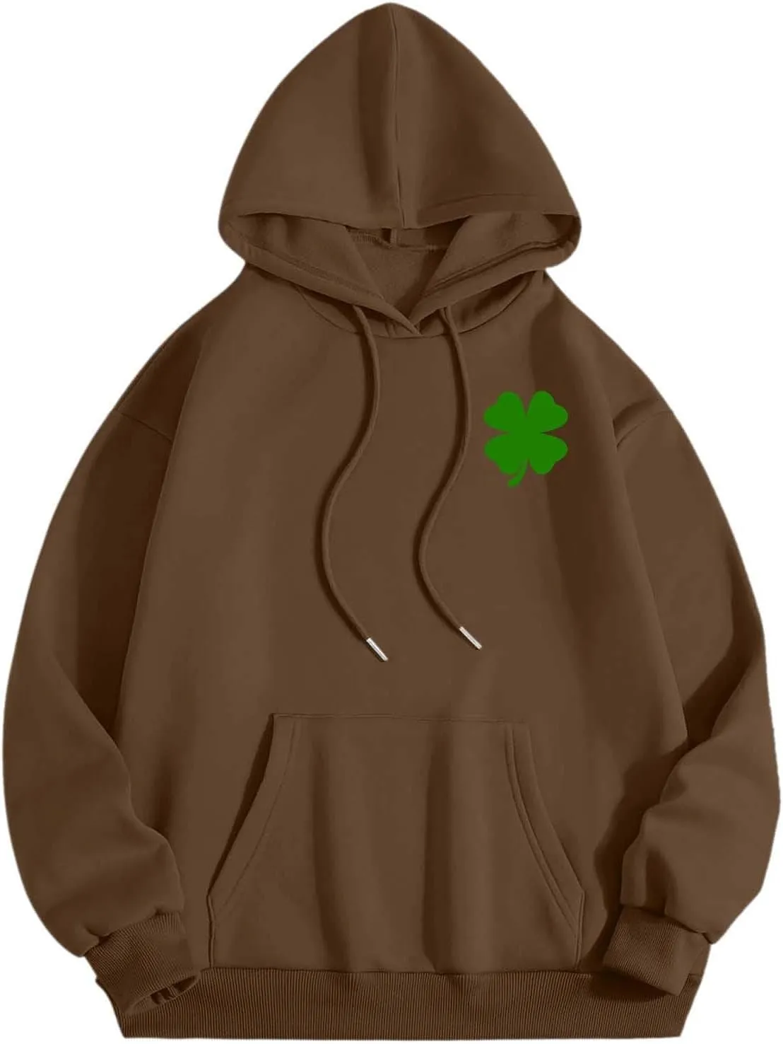 Women's Hoodies Heart Print Graphic Long Sleeve Oversized Sweatshirts Drawstring Pullover Top with Pockets