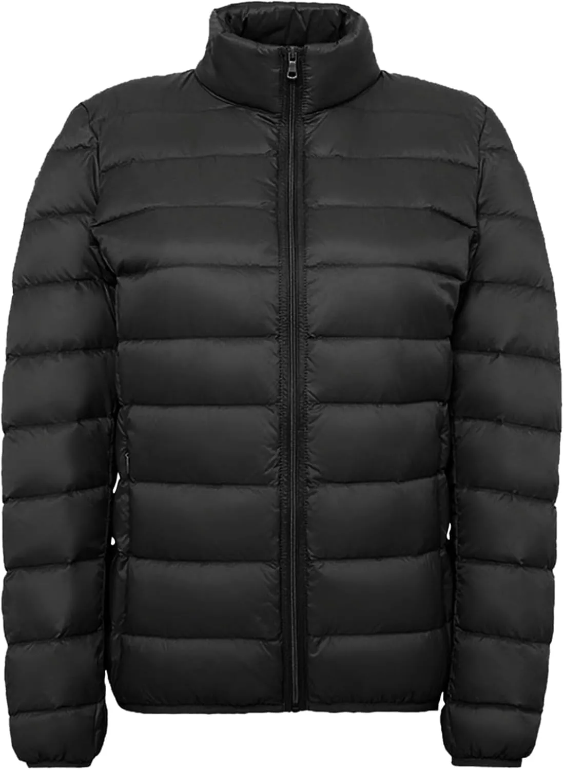 Women's Light Down Jacket 2023 Classic Style Stand-Up Puffer Solid Color Thermal Coat Dressy Casual Comfort Packable Jacket
