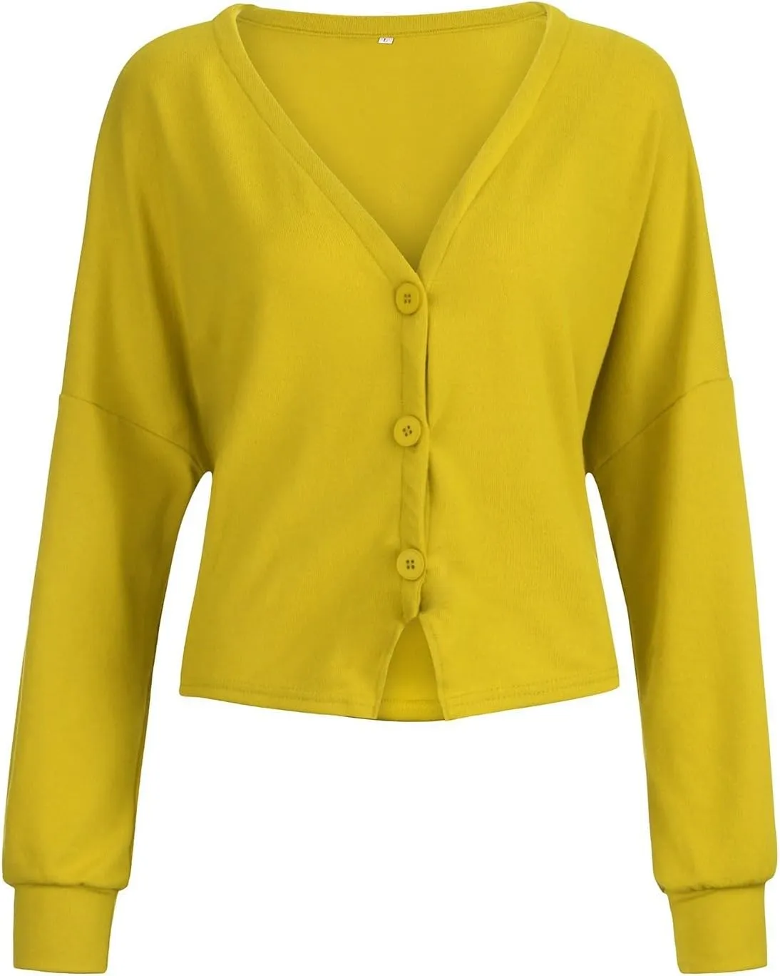 Women's Long Sleeve V-Neck Cardigans Soft Open Front Sweater Comfortable Loose Button Casual Fall Clothes