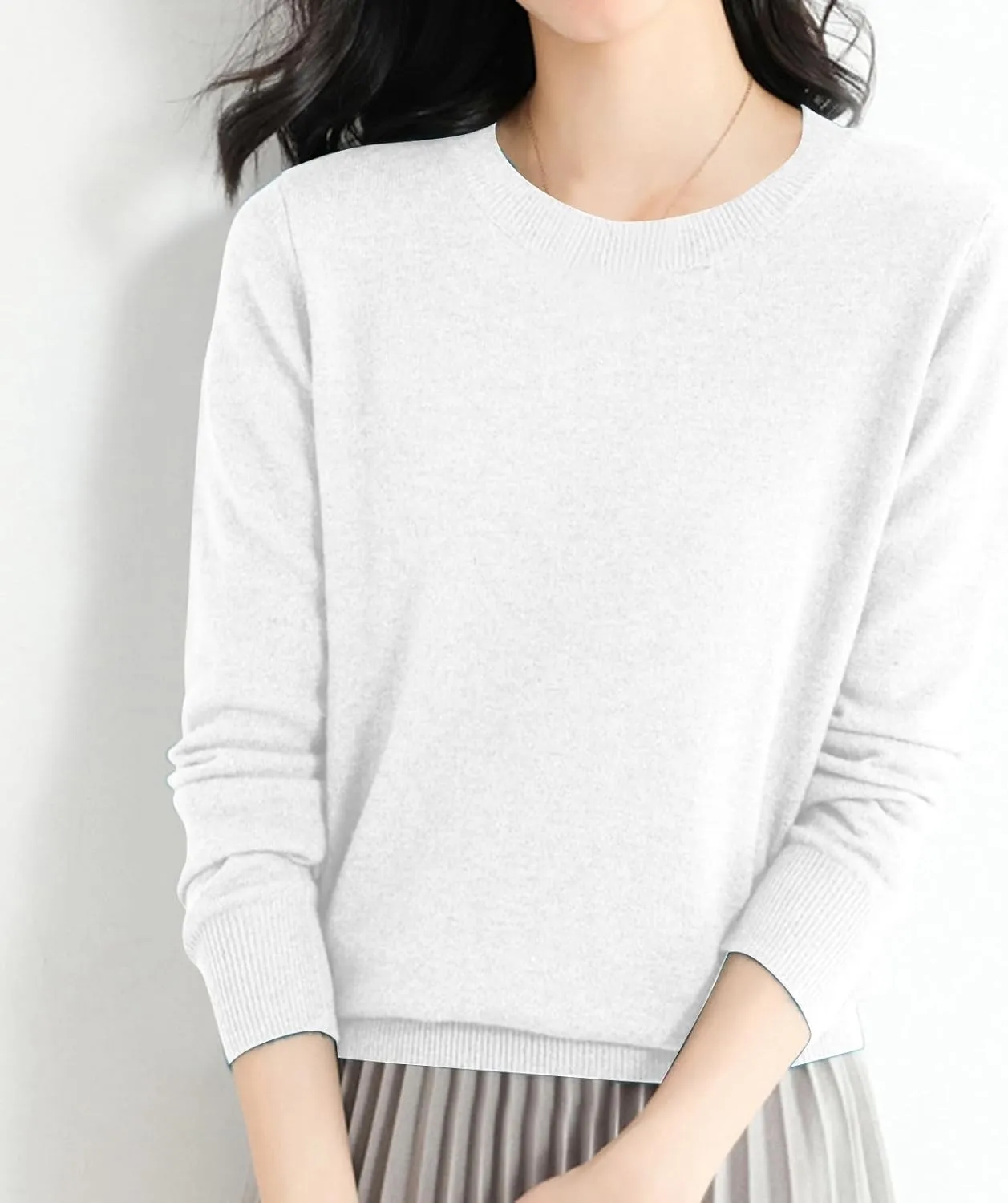 Women's Loose Pullover Sweaters 2024 Fall Winter Clothes Crew Neck Slouchy Long Sleeve Casual Knitted Tops