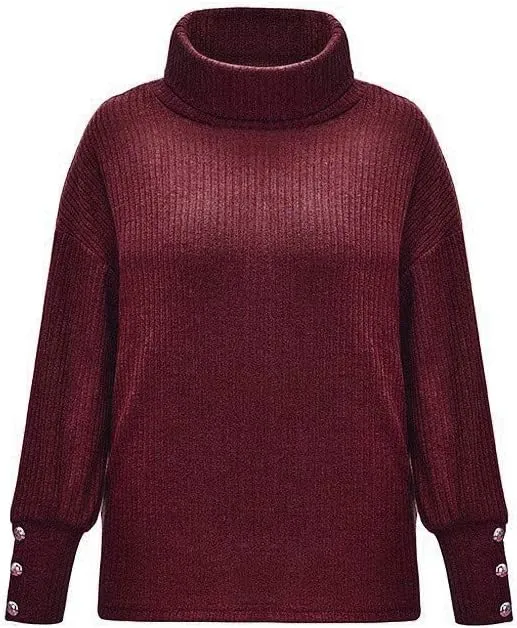 Women's Mock Turtleneck Sweaters Fashion Warm Winter Long Sleeve Pullover Cable Knit Sweaters Soft Jumper