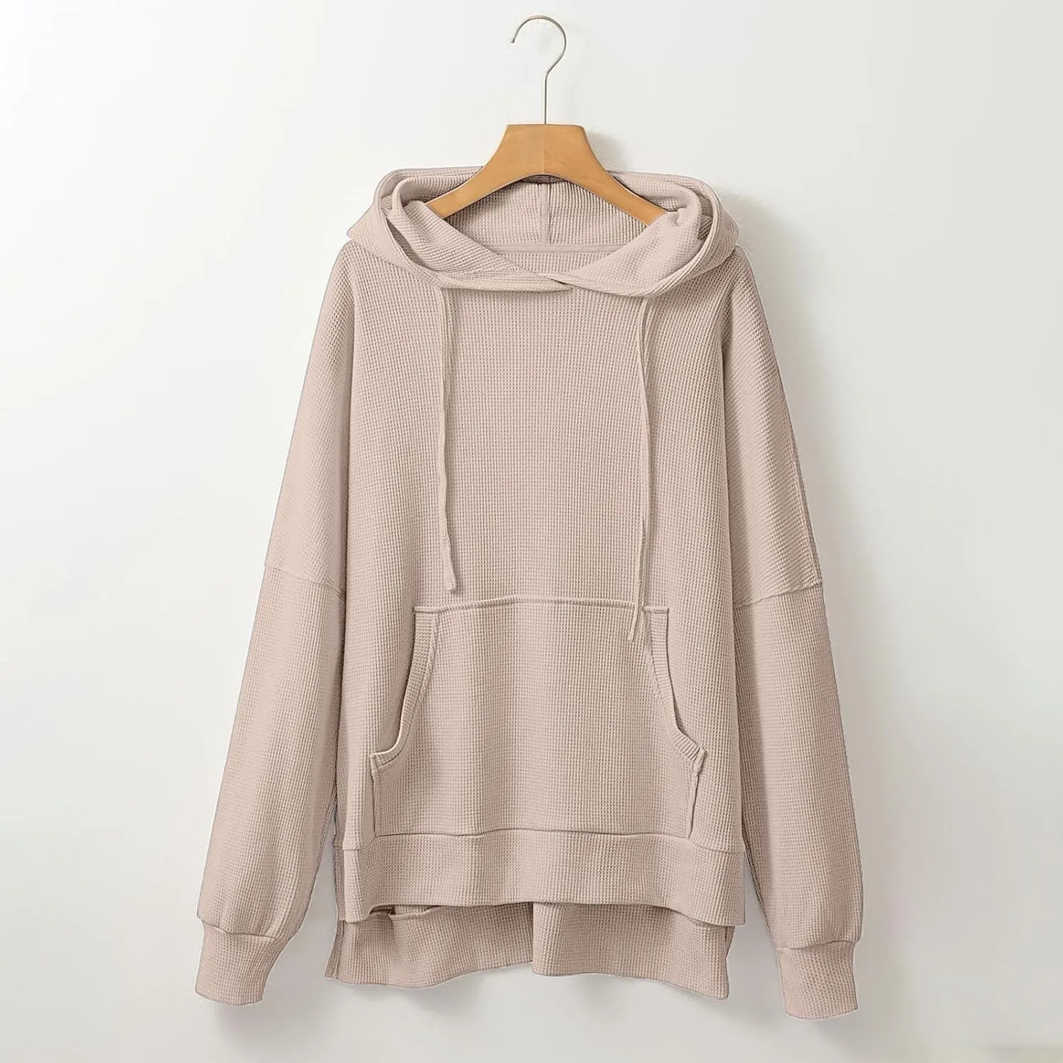 Womens Oversized Hoodies Casual Long Sleeve Drawstring Hooded Side Split Loose Sweatshirts Fall Workout Pullover Tops