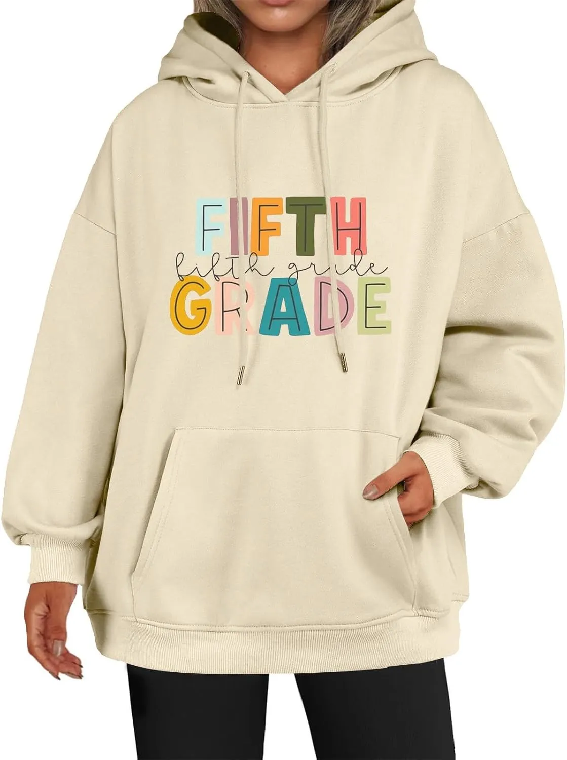Women's Oversized Hoodies Fashion Loose Fit Letter Printed Long Sleeve Hoodie with Hood Daily Commute Comfy Sweatshirt