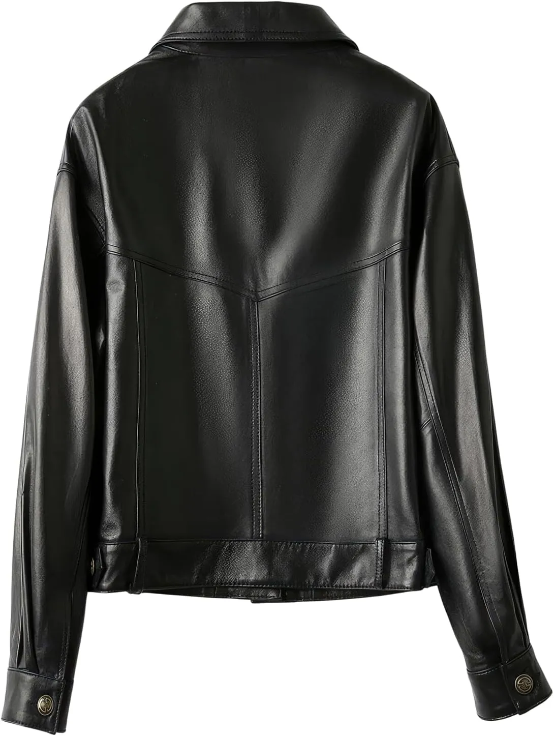 Womens Oversized Leather Jacket - Real Lambskin Loose Leather Jackets For Women