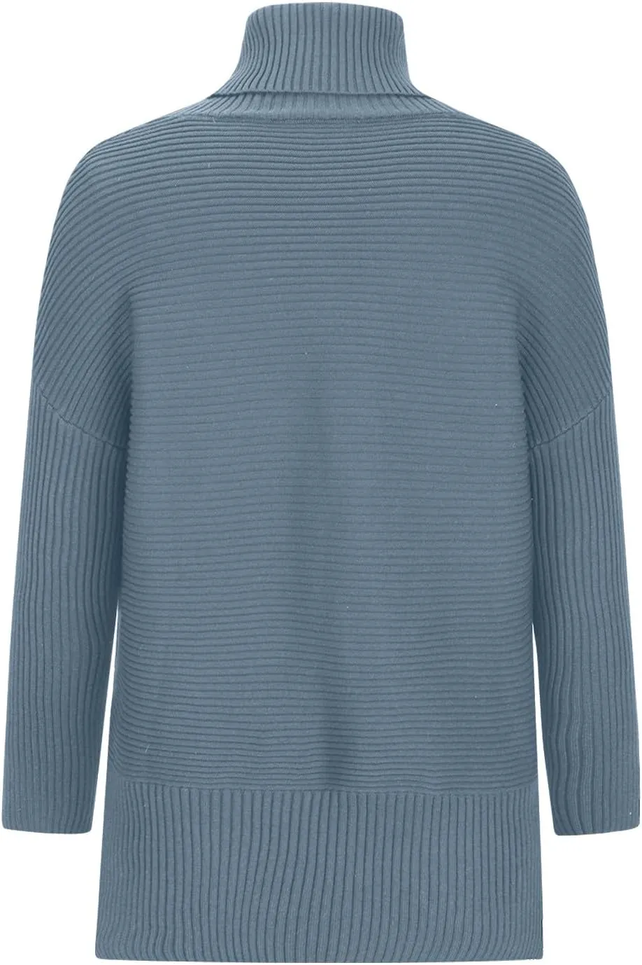 Women's Oversized Turtleneck Sweaters Fall Batwing Sleeve Ribbed Side Split Tunic Sweater Casual Pullover Knit Tops