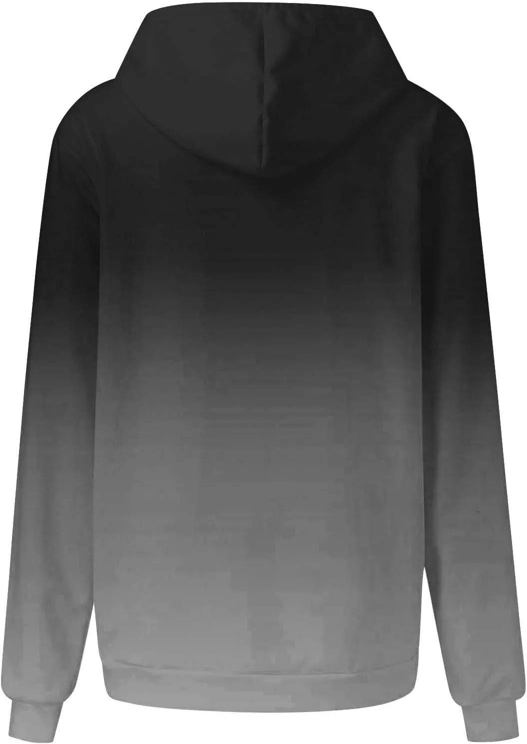 Womens Pullover Hoodie Gradient Color Long Sleeve Loose Sweatshirt with Drawstring Hood Fall Lightweight Sport Hoodie