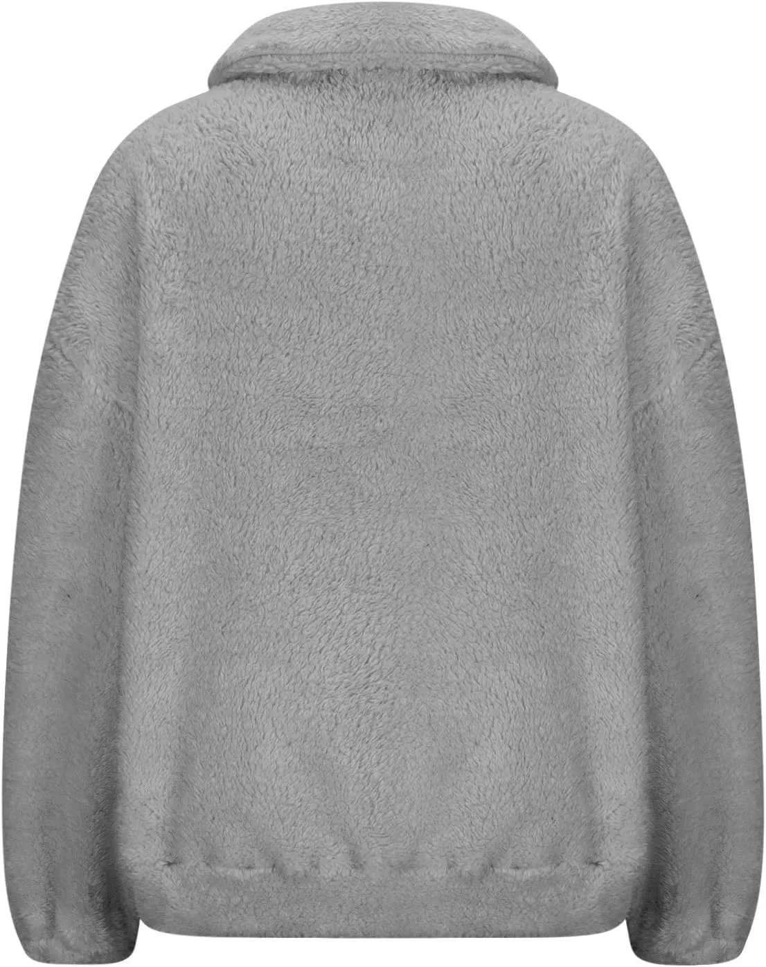 Womens Sherpa Half Zip Sweatshirts Casual Solid Polar Fleece Cropped Pullover Top Fuzzy Winter Jackets with Pockets