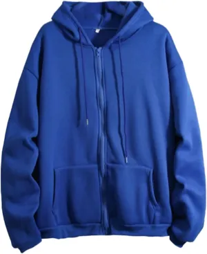Womens Slub Knit Full-Zip Hoodie Women Winter Warm Fashion Long Sleeve Loose Solid Color Hooded Zipper Pocket