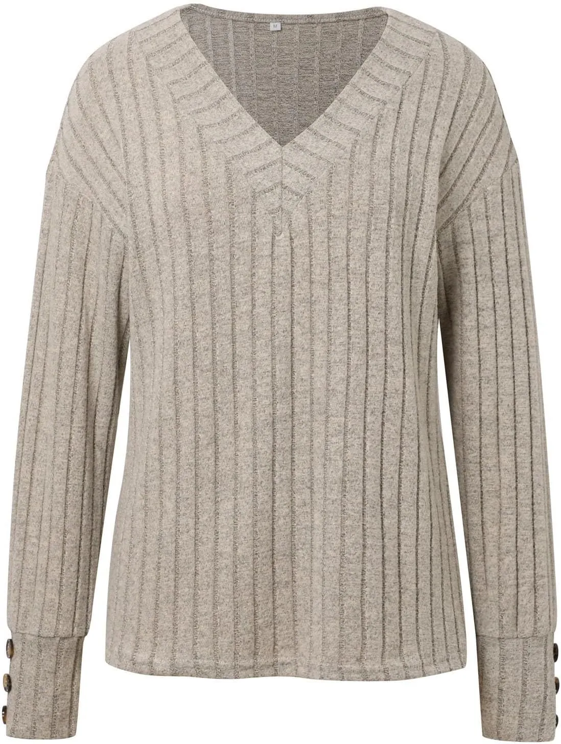 Womens Soft Long Sleeve V Neck Shirts Knitted Pullover Tunics Tops Casual Fall Lightweight Cozy Sweaters 2024